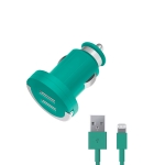     Apple (lightning) - 2.1A -  2 USB  - Deppa MFI - Green