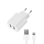     Apple (lightning) - 2.1A -  2 USB  - Deppa - White